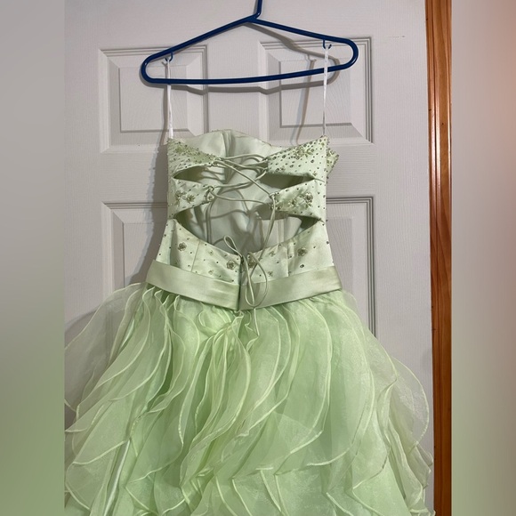 Camille La Vie Green Ruffled Long Gown - Picture 5 of 7